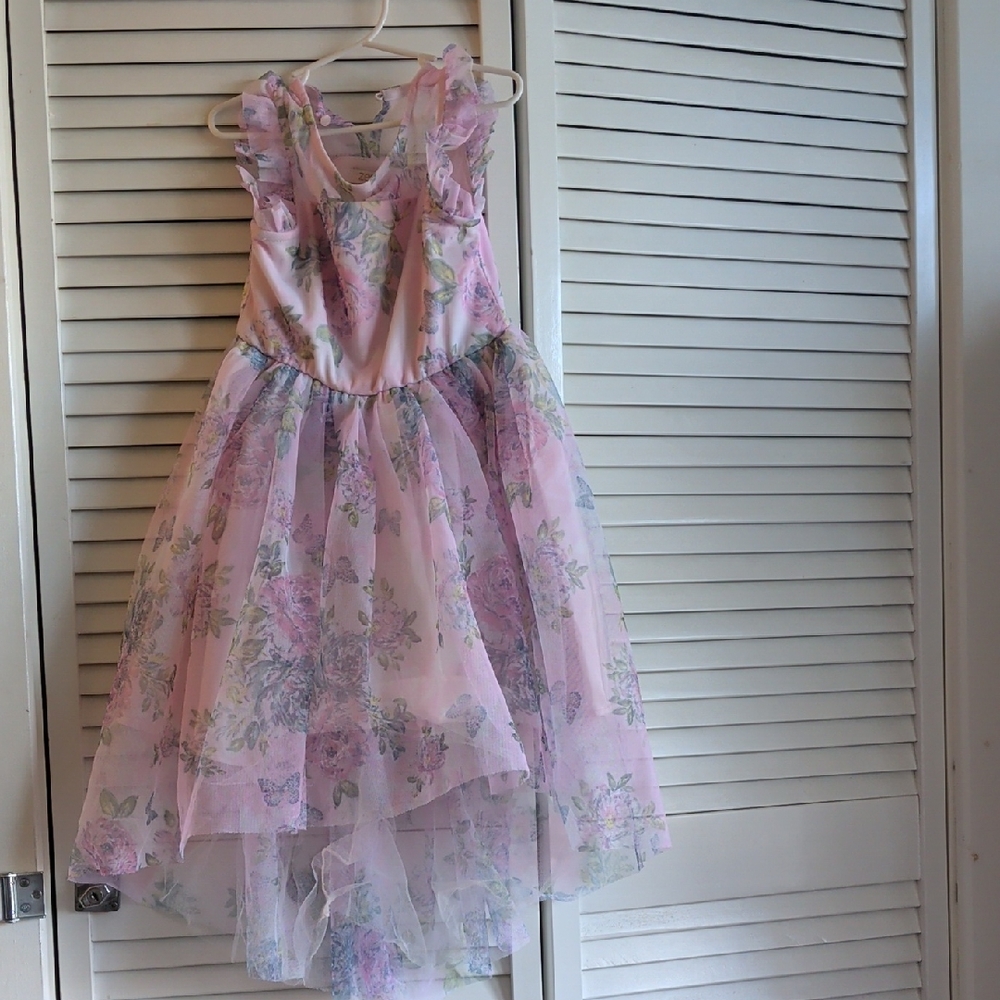 Zhenzi Pink Floral Kids Dress